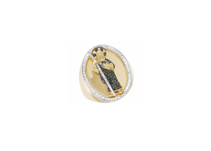  CZ Studded Saint Jude Religious Ring